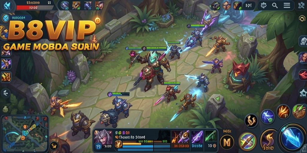 Tampilan gameplay B8VIP dengan aksi seru di medan perang.