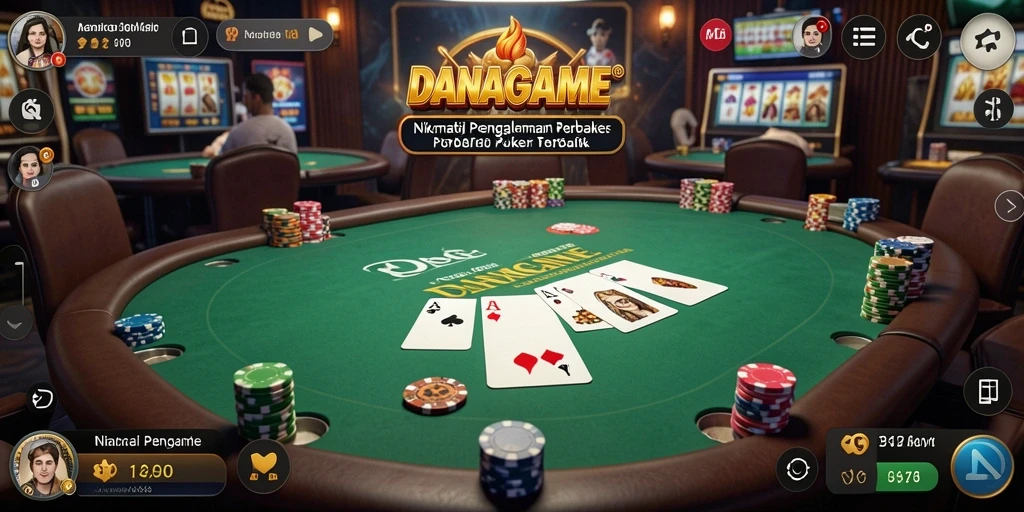 Tampilan gameplay menarik dari DANAGAME Poker yang mendebarkan.