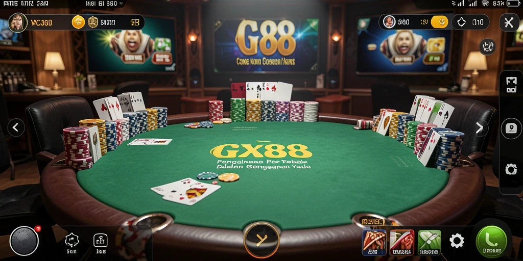 Gambaran gameplay seru dalam GX88 yang menampilkan poker yang mendebarkan.
