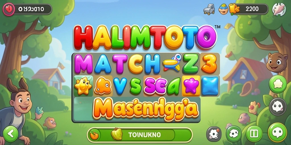 Gameplay HALIMTOTO dengan kombinasi elemen warna-warni yang seru.