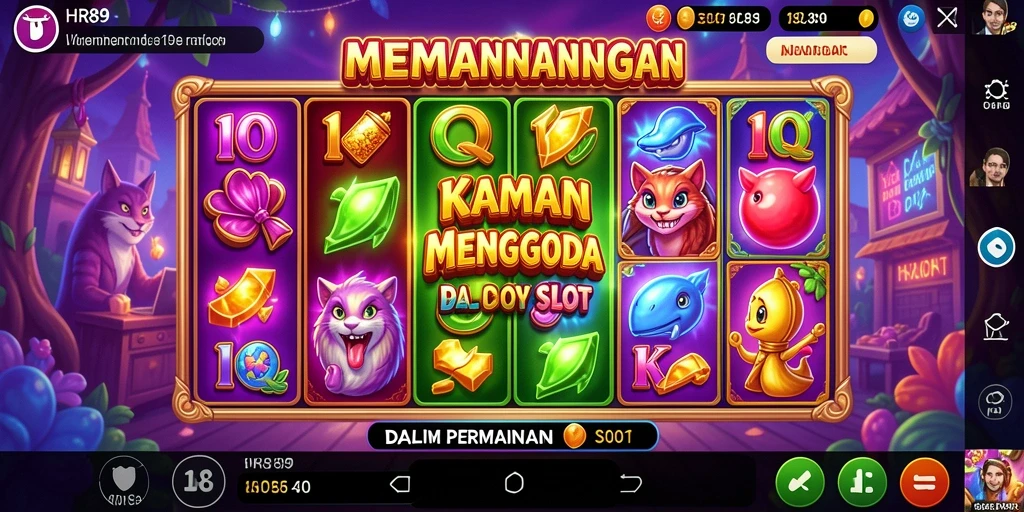 Tampilan gameplay Slot yang menakjubkan dengan karakter dan efek visual yang mencolok.
