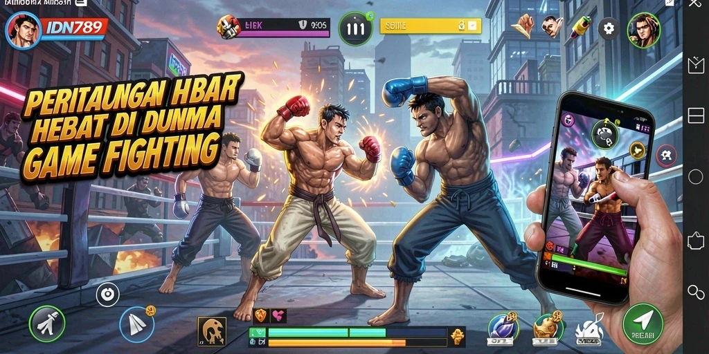 Screenshot gameplay IDN789 yang menunjukkan aksi pertarungan intens.