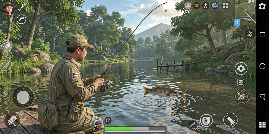 Gameplay IDRRP yang menampilkan pengalaman memancing yang seru dan realistis.