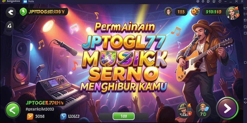 Screenshot menampilkan gameplay musik yang dinamis dan interaktif.