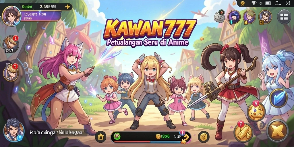Menampilkan aksi seru dalam game Anime KAWAN777.