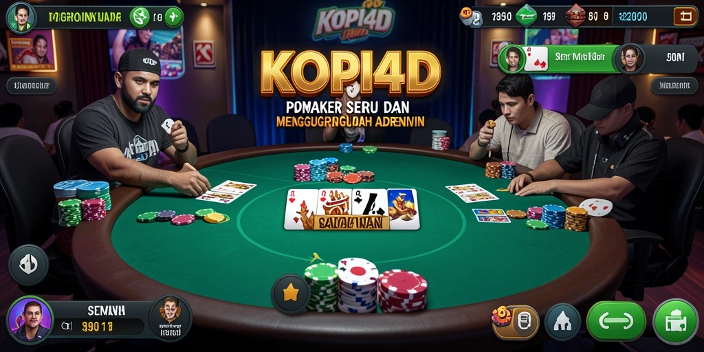 Tampilan gameplay KOPI4D yang mendebarkan dalam permainan Poker.