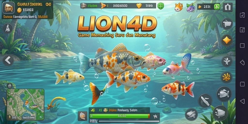 Screenshot gameplay LION4D menampilkan aksi memancing yang mendebarkan.