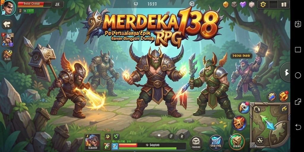 Tampilan menarik dari gameplay <strong>MERDEKA138</strong> dengan pertempuran RPG yang mendalam.