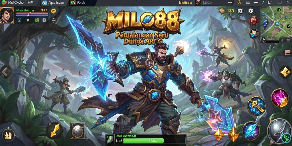 Tangkapan layar menunjukkan aksi seru dalam pertarungan ARPG di MILO88.