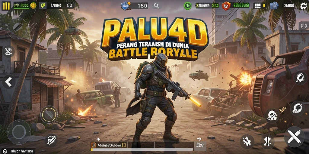 Screenshot gameplay PALU4D yang menampilkan pertempuran intens dalam mode Battle Royale.