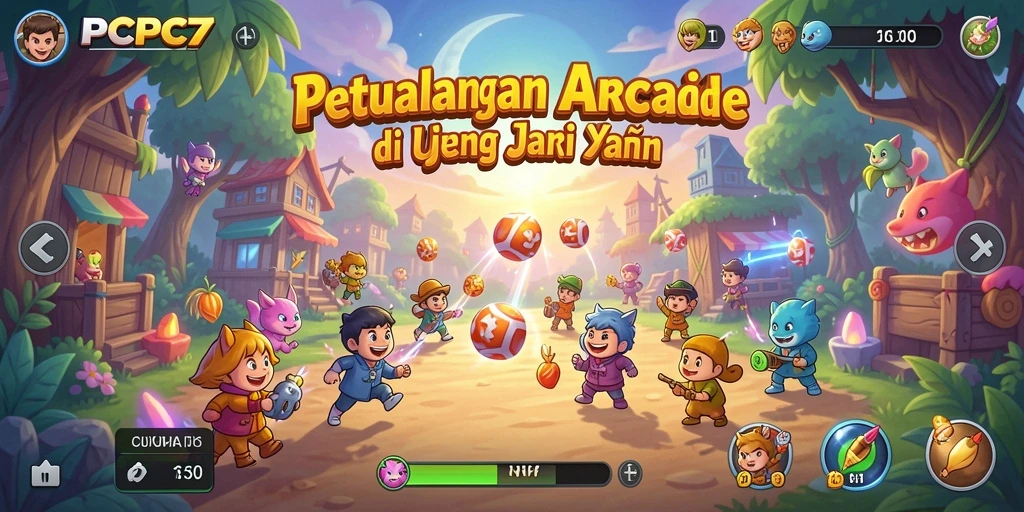 Tangkapan layar menunjukkan aksi seru dalam gameplay Arcade PCPC7.
