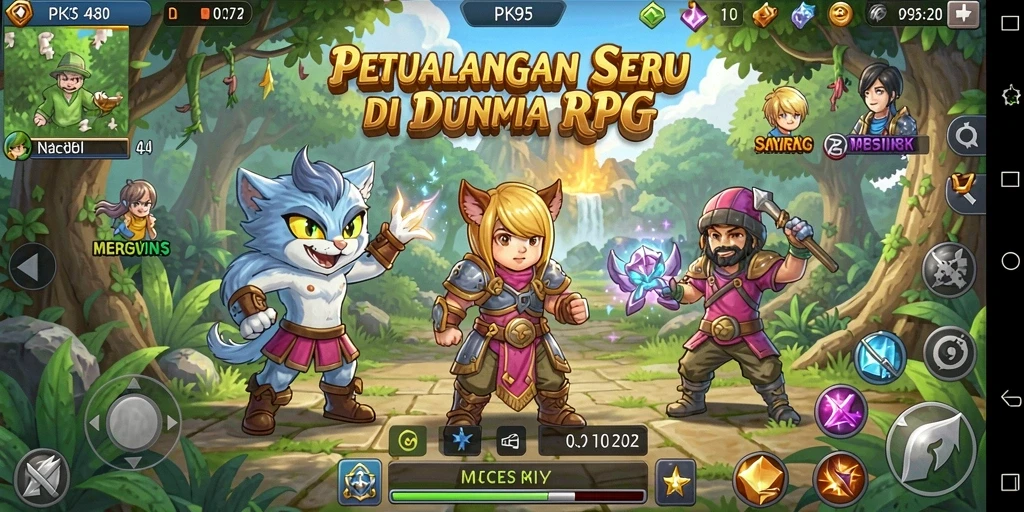 Tampilan gameplay RPG PK95 yang mendebarkan dan penuh aksi.