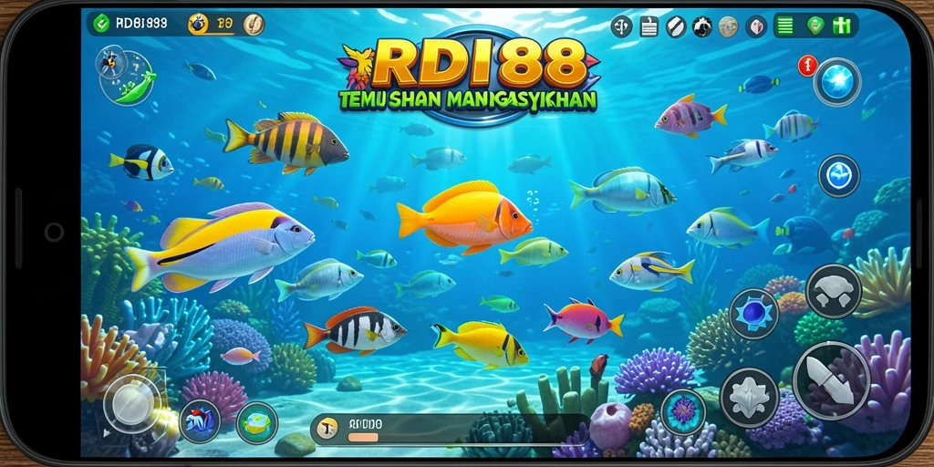 Screenshot menunjukkan permainan menembak ikan yang seru di RDI88.