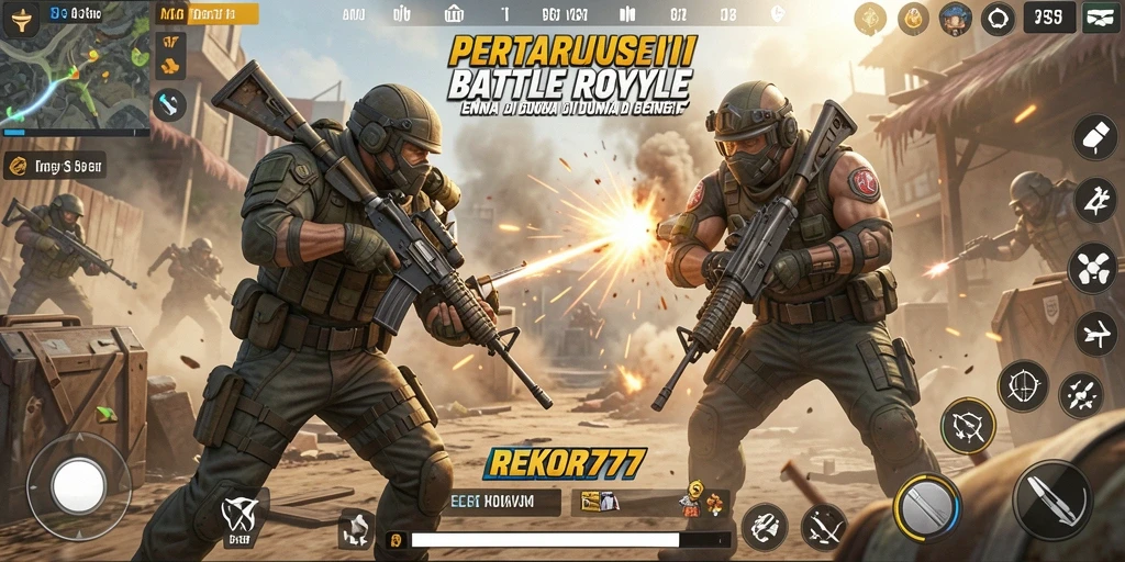 Gameplay menegangkan di REKOR777 dengan pertarungan Battle Royale.
