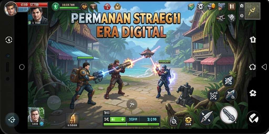 Screenshot ST789 menunjukkan aksi pertempuran strategis yang seru.