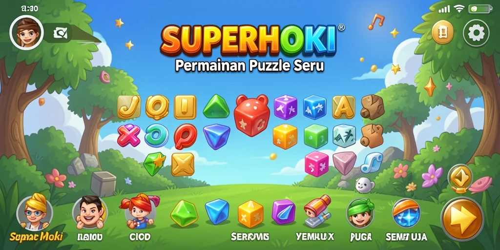 Tampilan gameplay seru di <strong>SUPERHOKI</strong> penuh warna dan menantang.