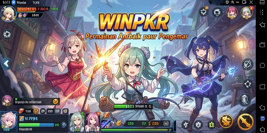 Tampilan gameplay seru dari WINPKR dengan karakter Anime keren.