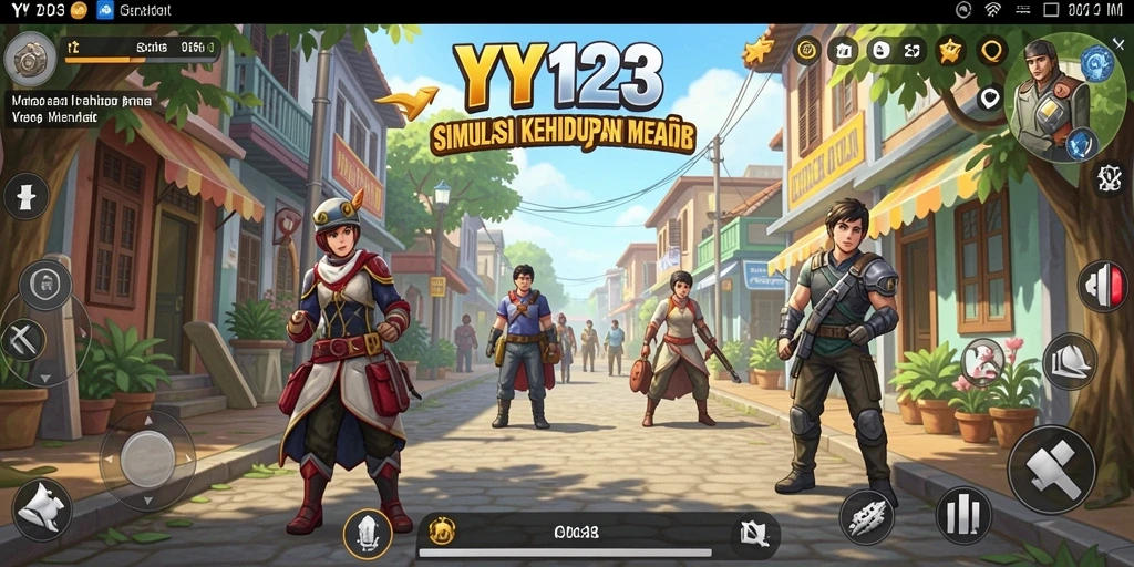 Tampilan gameplay menarik dari YY123 yang menggambarkan simulasi kehidupan.